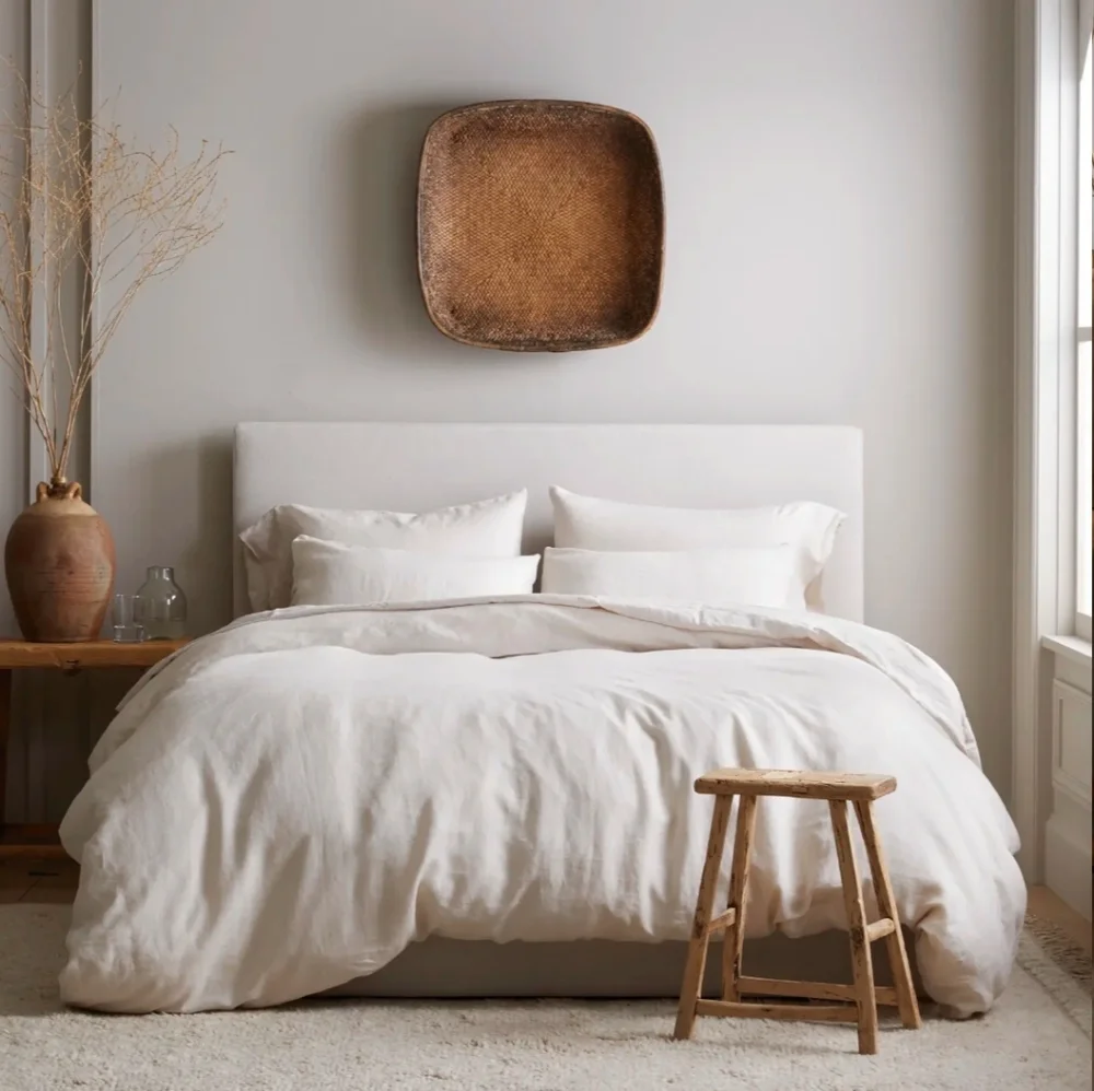 NWOT! Quince European Linen Sand Duvet Cover & Shams! Sz. Full/ Queen! (656)